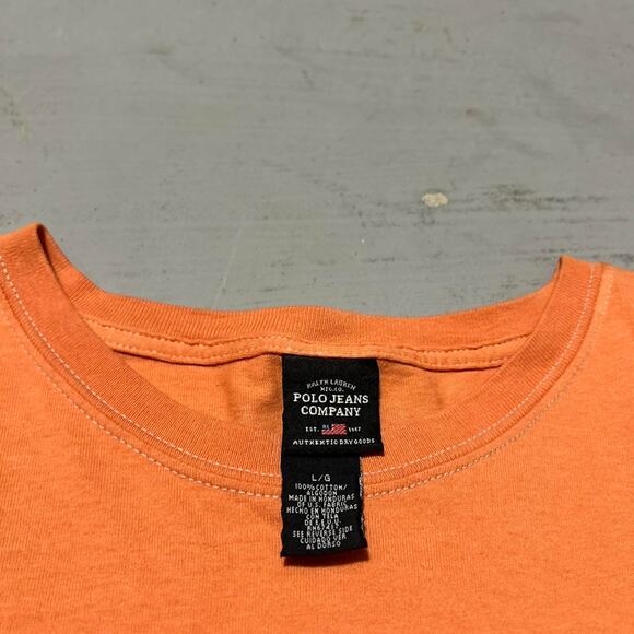 **Vintage Polo Ralph Lauren Orange T-Shirt - Front and Back Graphic** - Picture 3 of 4